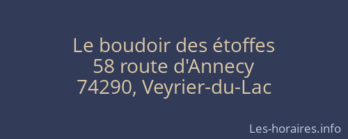 Le boudoir des étoffes