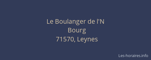 Le Boulanger de l'N