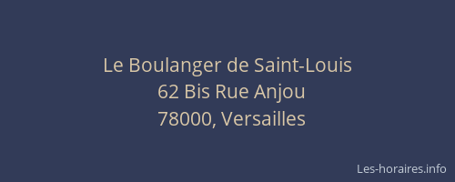 Le Boulanger de Saint-Louis