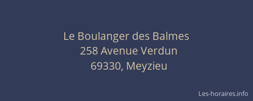 Le Boulanger des Balmes