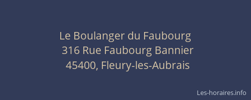 Le Boulanger du Faubourg