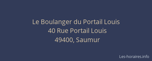 Le Boulanger du Portail Louis