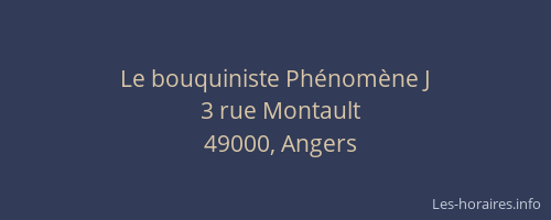 Le bouquiniste Phénomène J