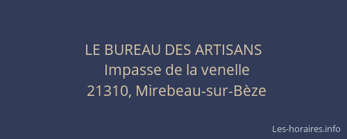 LE BUREAU DES ARTISANS
