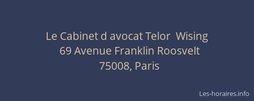 Le Cabinet d avocat Telor  Wising