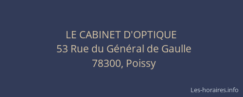 LE CABINET D'OPTIQUE