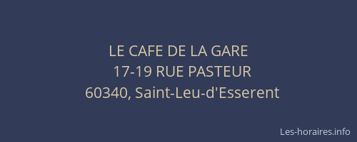 LE CAFE DE LA GARE
