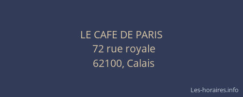 LE CAFE DE PARIS