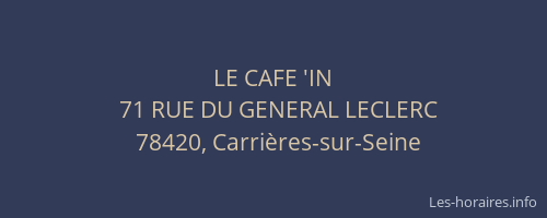 LE CAFE 'IN
