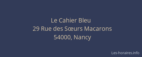 Le Cahier Bleu