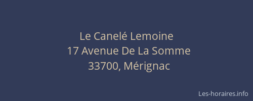Le Canelé Lemoine