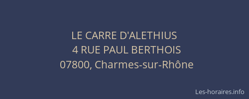 LE CARRE D'ALETHIUS