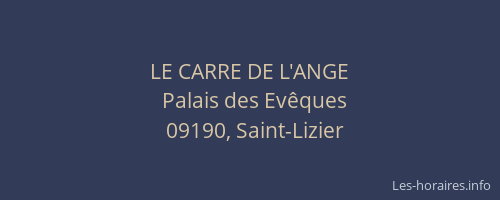 LE CARRE DE L'ANGE