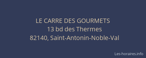LE CARRE DES GOURMETS