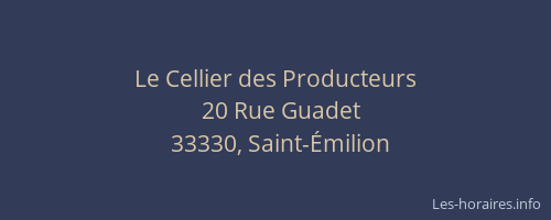 Le Cellier des Producteurs
