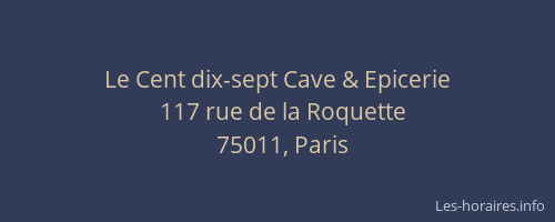 Le Cent dix-sept Cave & Epicerie