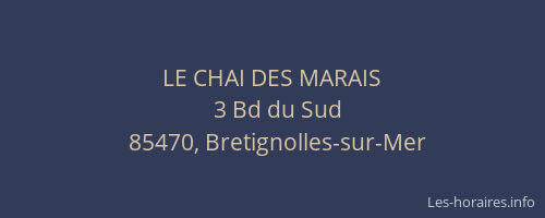 LE CHAI DES MARAIS