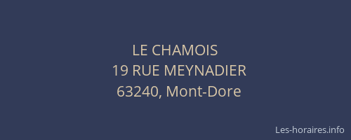 LE CHAMOIS