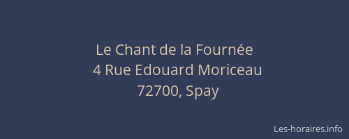 Le Chant de la Fourn&eacute;e