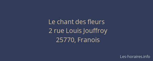 Le chant des fleurs