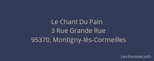 Le Chant Du Pain