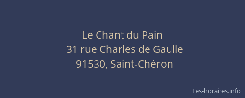 Le Chant du Pain