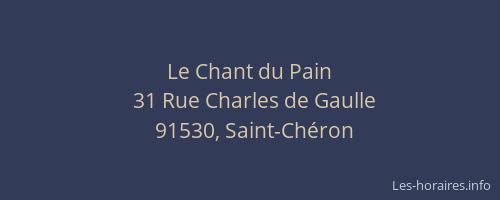 Le Chant du Pain