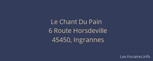 Le Chant Du Pain