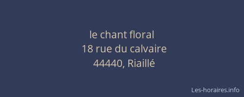 le chant floral