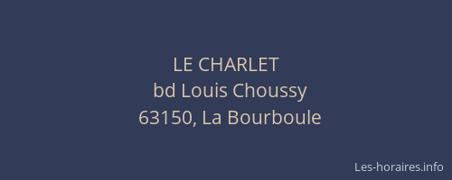 LE CHARLET