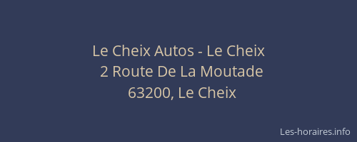 Le Cheix Autos - Le Cheix