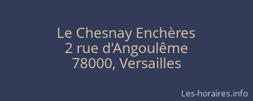 Le Chesnay Enchères