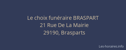 Le choix fun&eacute;raire BRASPART