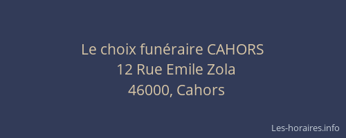 Le choix funéraire CAHORS