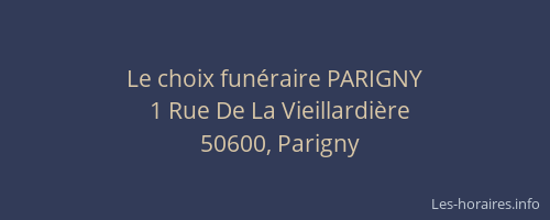 Le choix funéraire PARIGNY