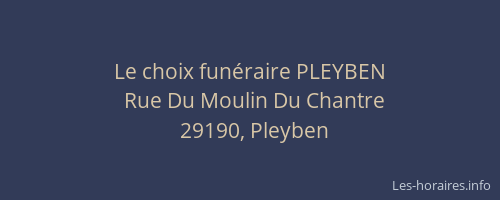 Le choix fun&eacute;raire PLEYBEN