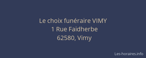 Le choix fun&eacute;raire VIMY