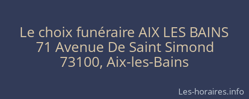 Le choix funéraire AIX LES BAINS