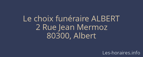Le choix funéraire ALBERT