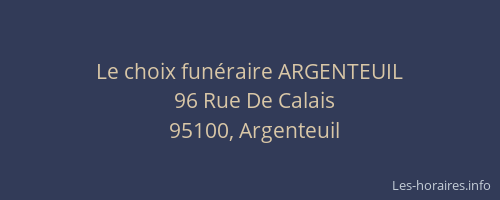 Le choix funéraire ARGENTEUIL