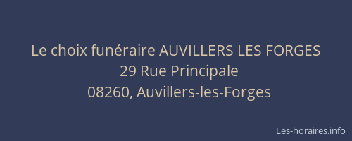 Le choix funéraire AUVILLERS LES FORGES