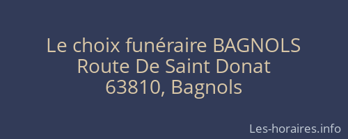 Le choix funéraire BAGNOLS