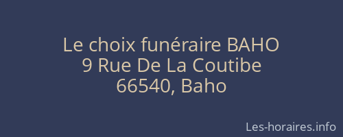 Le choix funéraire BAHO