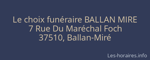 Le choix funéraire BALLAN MIRE