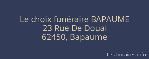 Le choix funéraire BAPAUME