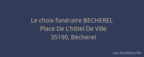 Le choix funéraire BECHEREL