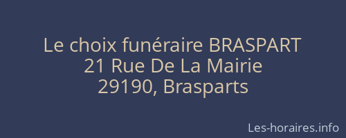 Le choix funéraire BRASPART