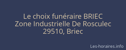 Le choix funéraire BRIEC