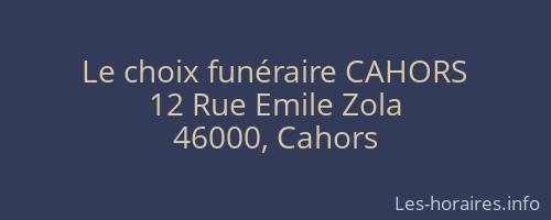 Le choix funéraire CAHORS
