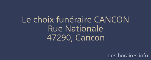 Le choix funéraire CANCON